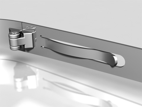 Clip unit integrated into the frame design.